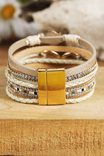Load image into Gallery viewer, Bohemian Heart Rhinestone Magnetic Buckle Bracelet
