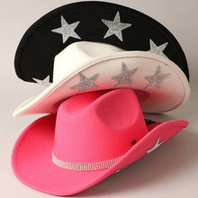 Load image into Gallery viewer, CC Star Rhinestone Trim Cowboy Hat
