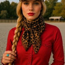 Load image into Gallery viewer, Brown Leopard Wild Rag/Scarf
