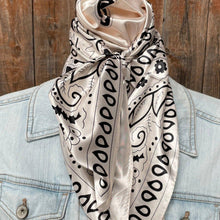 Load image into Gallery viewer, Cream &amp; Black Paisley Wild Rag
