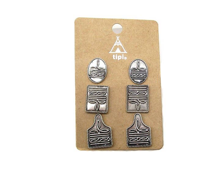 Western Boot Stitch Earring set