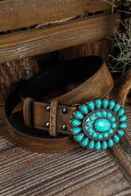 Load image into Gallery viewer, Western Turquoise Decor Retro Wide Belt
