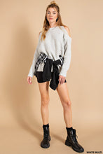 Load image into Gallery viewer, Anna Distressed Cold Shoulder Sweater
