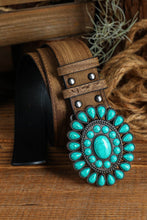 Load image into Gallery viewer, Western Turquoise Decor Retro Wide Belt
