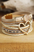 Load image into Gallery viewer, Bohemian Heart Rhinestone Magnetic Buckle Bracelet
