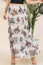 Load image into Gallery viewer, TANIA COWBOY PRINT LINED FULL MESH SKIRT
