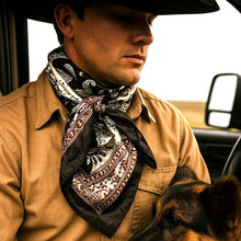 Load image into Gallery viewer, Two Tone Black Paisley Wild Rag
