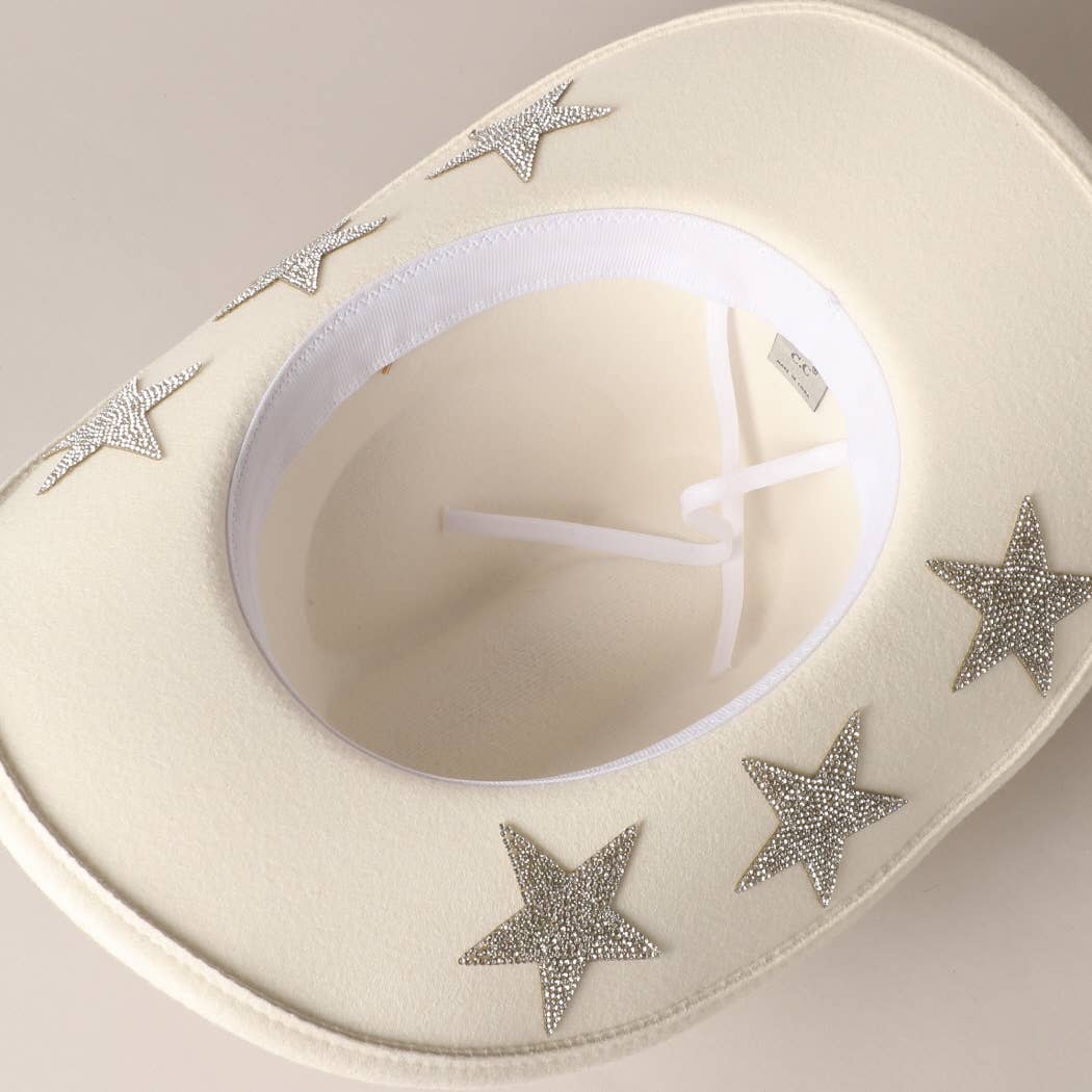 CC Star Rhinestone Trim Cowboy Hat