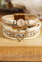 Load image into Gallery viewer, Bohemian Heart Rhinestone Magnetic Buckle Bracelet
