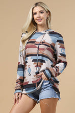 Load image into Gallery viewer, HEATHER AZTEC ULTRA SOFT HOODIE
