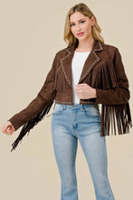 Load image into Gallery viewer, CHOCOLATE FRINGE STUD JACKET
