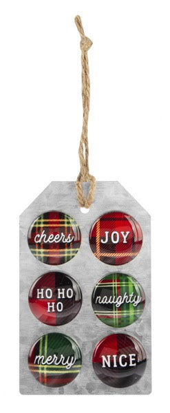 Holiday Plaid Magnet with Text