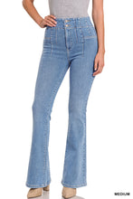 Load image into Gallery viewer, Pintuck Detailed Waist Flare Denim Pants
