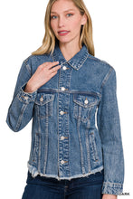 Load image into Gallery viewer, Frayed Denim Jacket
