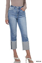 Load image into Gallery viewer, Super High Rise Raw Edge Cuffed Denim
