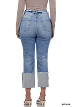 Load image into Gallery viewer, Super High Rise Raw Edge Cuffed Denim
