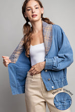 Load image into Gallery viewer, Aria Denim Plaid Jacket
