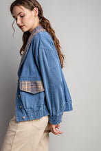 Load image into Gallery viewer, Aria Denim Plaid Jacket
