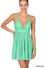 Load image into Gallery viewer, Crochet Lace Ruffle Cami Dress
