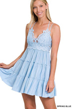 Load image into Gallery viewer, Crochet Lace Ruffle Cami Dress
