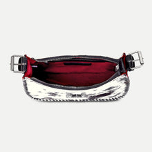 Load image into Gallery viewer, Dannia Medium Purse In Black &amp; White Cowhide
