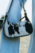 Load image into Gallery viewer, Dannia Medium Purse In Black &amp; White Cowhide
