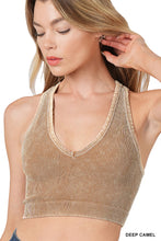 Load image into Gallery viewer, Washed Ribbed Cropped Racerback Tank Top
