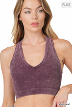 Load image into Gallery viewer, Plus Washed Ribbed Cropped Racerback Tank Top

