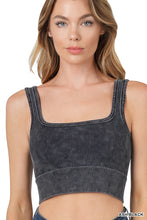 Load image into Gallery viewer, Washed Ribbed Squared Neck Cropped Tank Top
