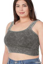 Load image into Gallery viewer, Washed Ribbed Squared Neck Cropped Tank Top

