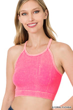Load image into Gallery viewer, Washed Ribbed Seamless Cropped Cami Top

