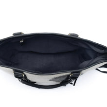 Load image into Gallery viewer, High Plains Hairon Leather Concealed Fringe Carry Bag in Ebony Bone
