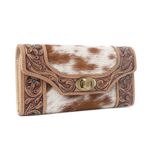 Load image into Gallery viewer, Fern Pass Handtooled Hairon Wallet

