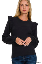 Load image into Gallery viewer, RUTHIE RUFFLE LONG SLEEVE SWEATER

