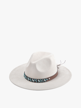 Load image into Gallery viewer, Faux Suede Fedora w/ Turquoise Bead Band
