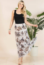 Load image into Gallery viewer, TANIA COWBOY PRINT LINED FULL MESH SKIRT
