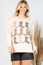 Load image into Gallery viewer, KACY WESTERN BOOOTS GRAPHIC SWEATSHIRT
