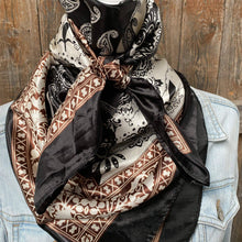 Load image into Gallery viewer, Two Tone Black Paisley Wild Rag
