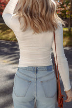 Load image into Gallery viewer, Exposed Seam Ribbed Knit Slim Fit Long Sleeve Top
