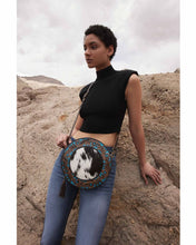 Load image into Gallery viewer, Night Gaze Hand-tooled Round Bag
