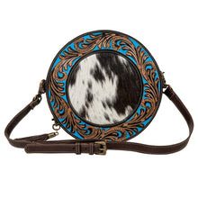 Load image into Gallery viewer, Night Gaze Hand-tooled Round Bag
