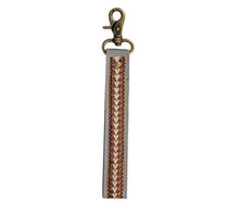 Load image into Gallery viewer, Diamond Shine Hand-Tooled Strap Key Fob
