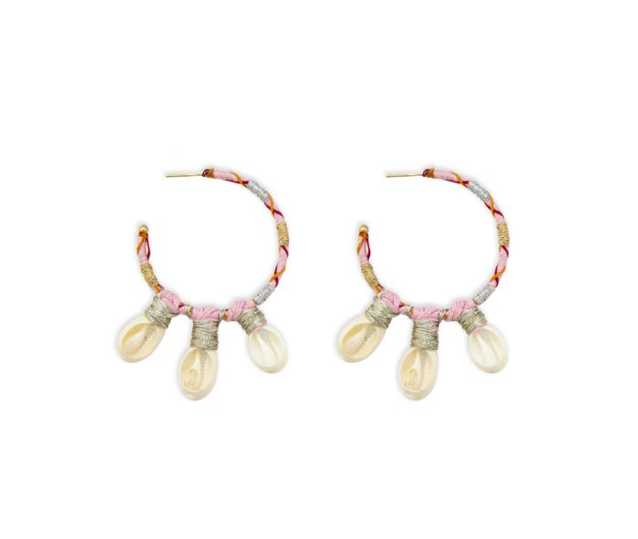 Beaded Earrings With Cowrie Shell Charms