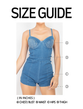 Load image into Gallery viewer, Dark Denim Front-Fringe Bodysuit
