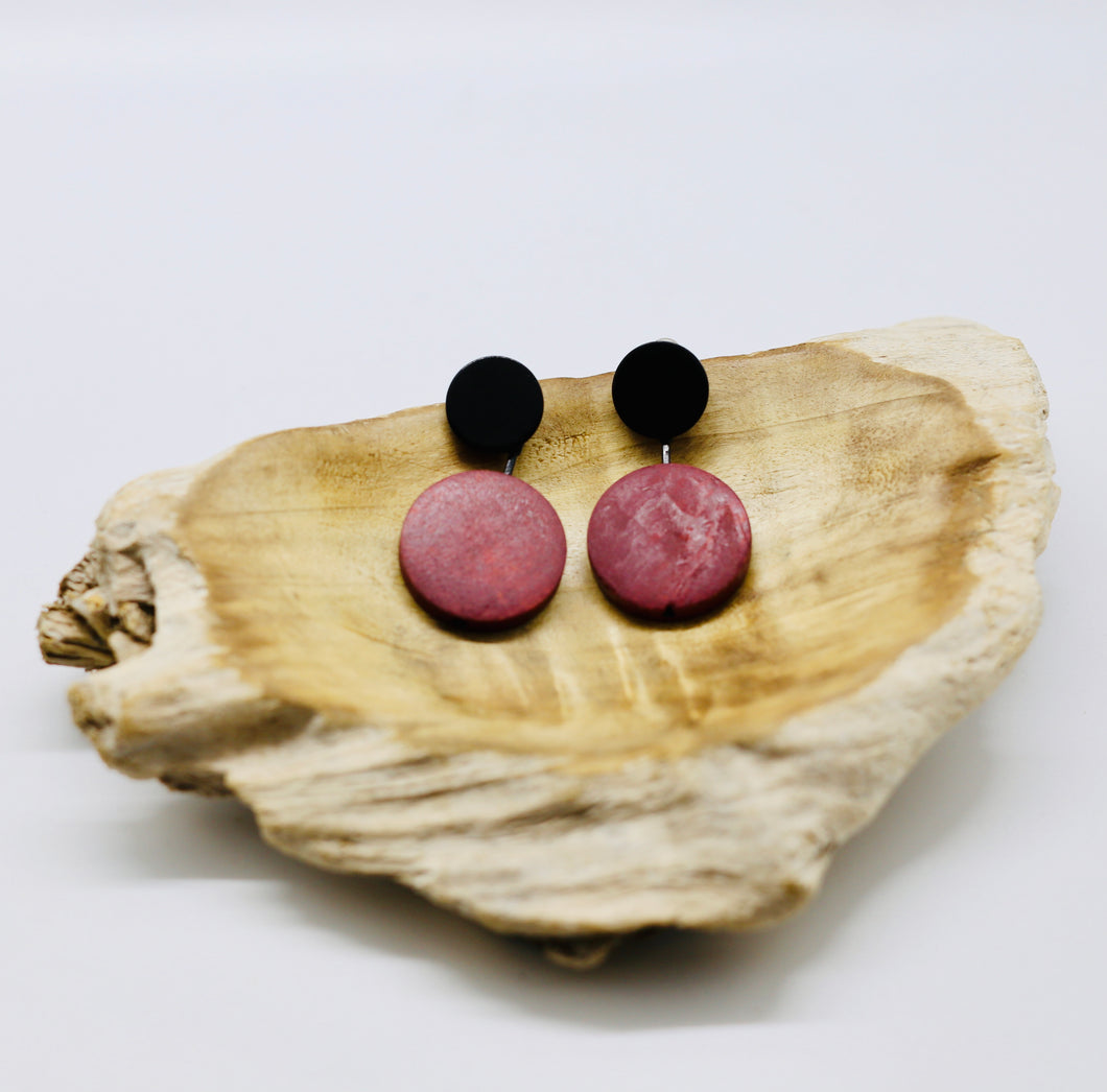 Round Wood Earrings