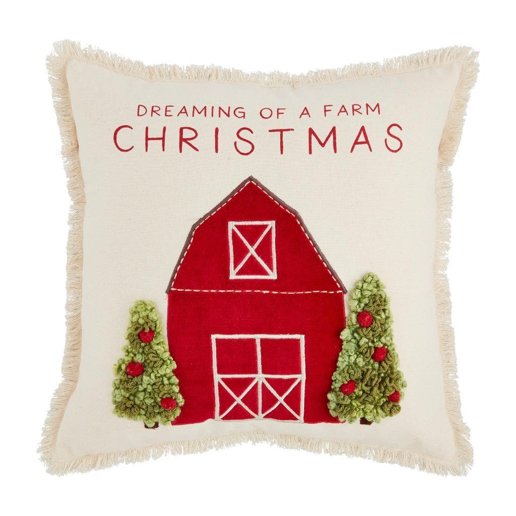 Christmas Applique Farm Pillow