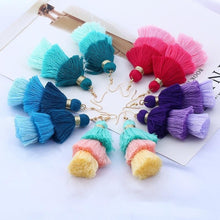 Load image into Gallery viewer, Triple Stack Fringe Earrings
