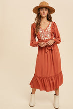 Load image into Gallery viewer, Ruffled Embroidered Dress
