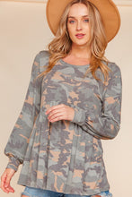Load image into Gallery viewer, Camo Baby Doll Top
