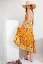 Load image into Gallery viewer, Floral Print Halter Asymmetrical Maxi Dress
